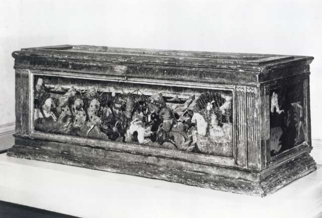 Cincinnati Art Museum — Apollonio di Giovanni with Marco de Buono. Cassone — insieme, fronte del cassone, Scena di battaglia e Ratto di Deianira